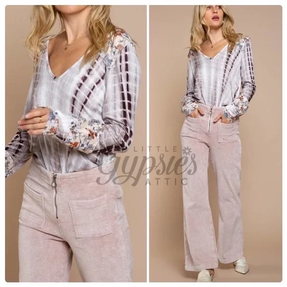 POL Vintage Wash Pink Cords Flare Jeans - Picture 8 of 12